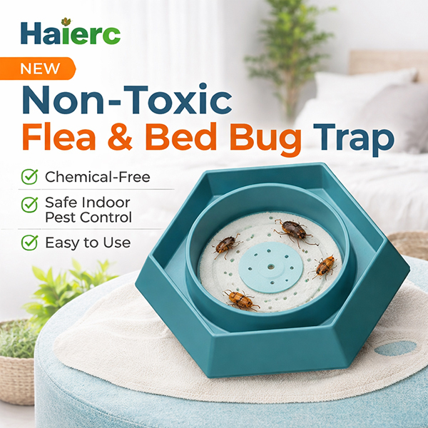 Haierc HC4605P Non-Toxic Flea and Bed Bug Trap for Safe Indoor Pest Control