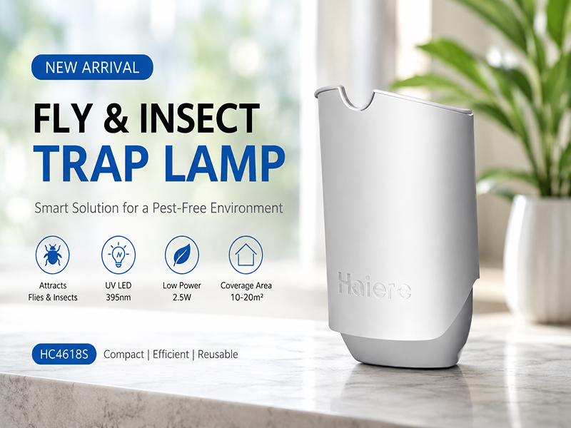 A Compact Indoor Fly Trap Lamp for Homes, Restaurants and Everyday Pest Control