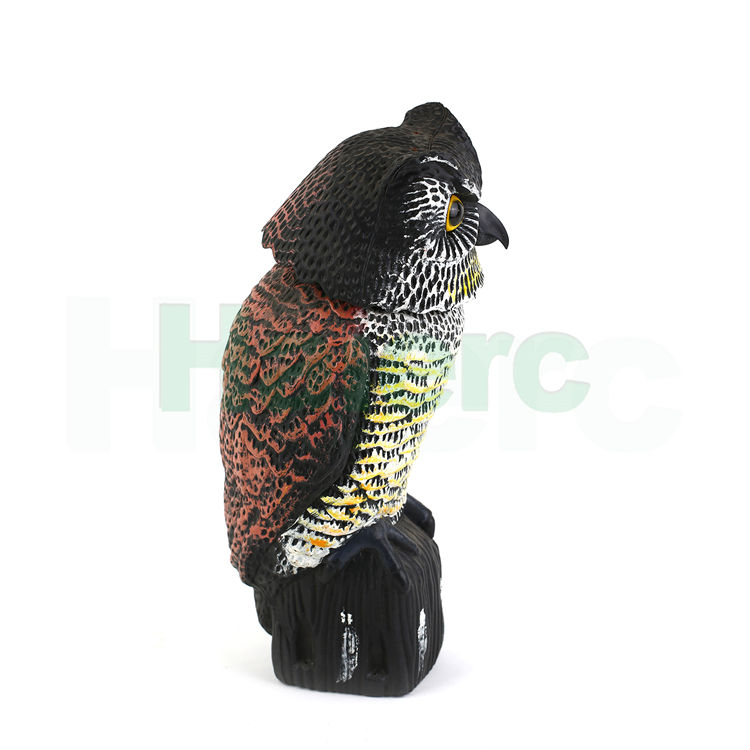 Haierc Garden Natural Scarecrow Rotating Head Moveable Owl Pest Control HC1612