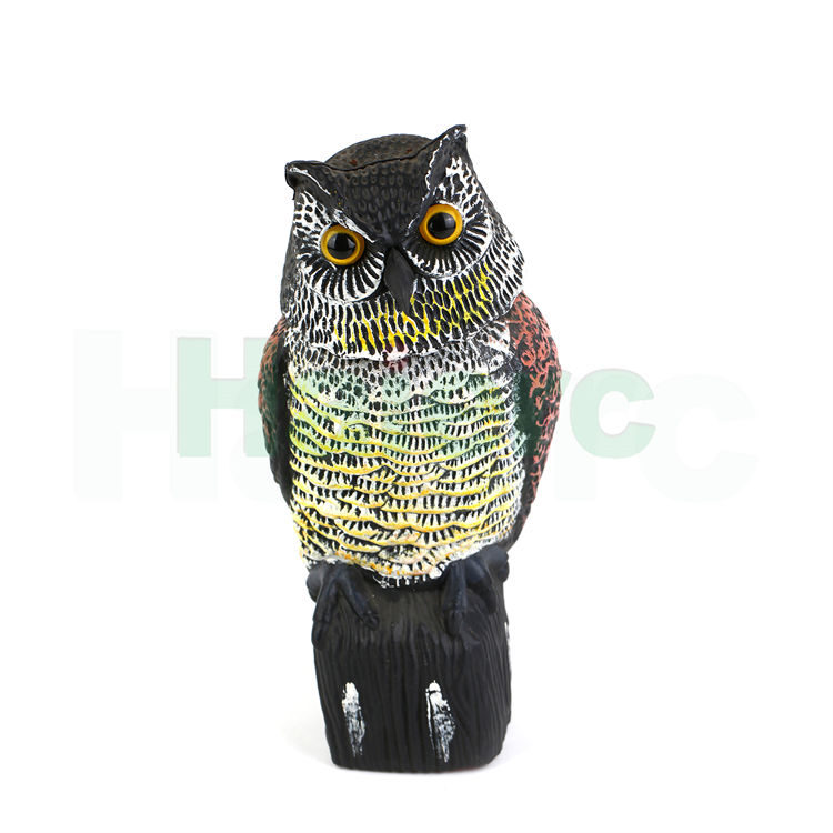 Haierc Garden Natural Scarecrow Rotating Head Moveable Owl Pest Control HC1612