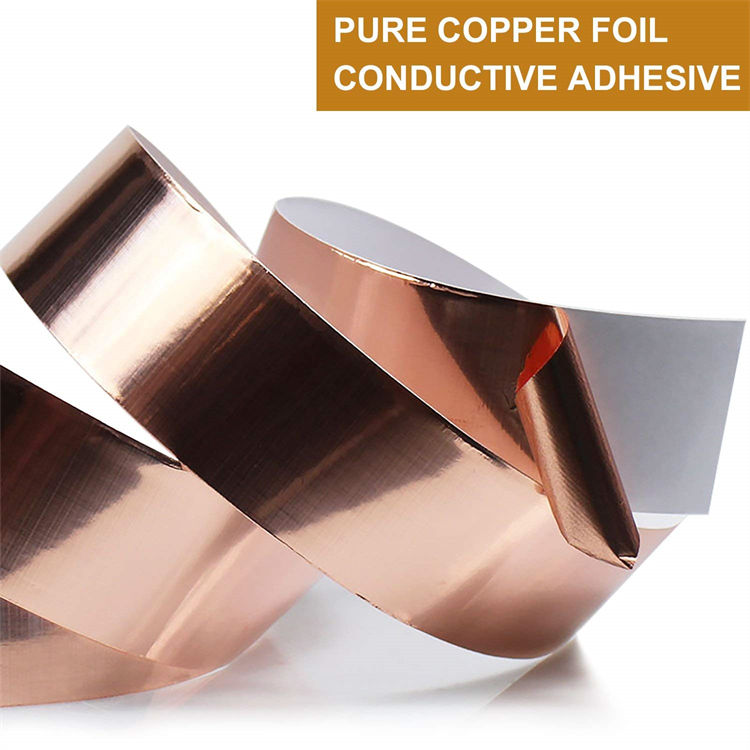 Copper Foil Tape (1inch X 66 FT) with Conductive Adhesive for Guitar and EMI Shielding, Slug Repellent, Crafts, Electrical Repairs, Grounding