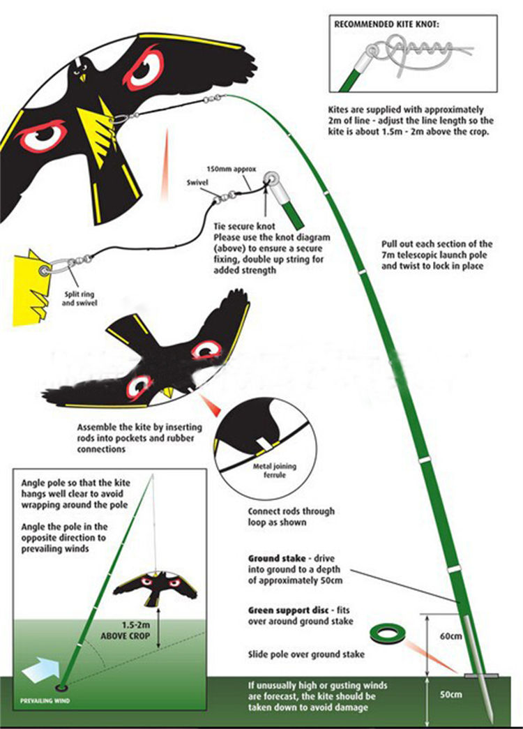 Haierc Bird Repeller Scare Pigeon Pest Control Kite HC1634