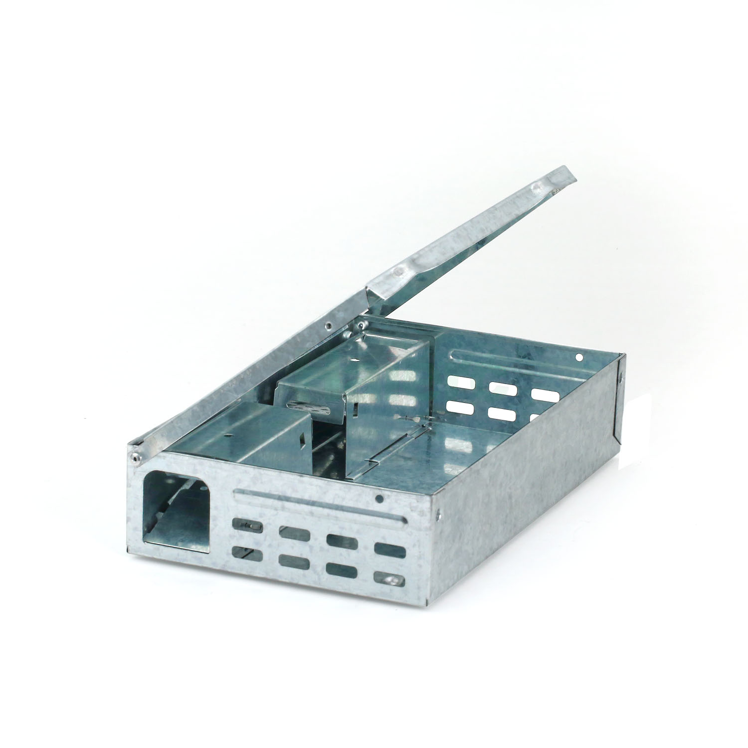 Haierc Rodent Trap Pest Control Bait Station Box  Multi Catch Mouse Trap Humane Galvanized Steel Mouse Trap