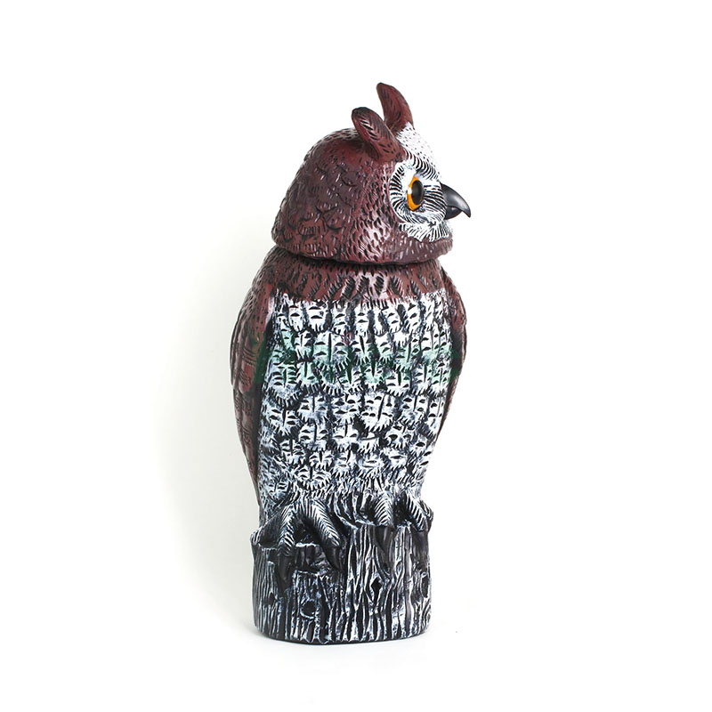 Haierc Garden Natural Scarecrow Rotating Head Moveable Owl Pest Control HC1614
