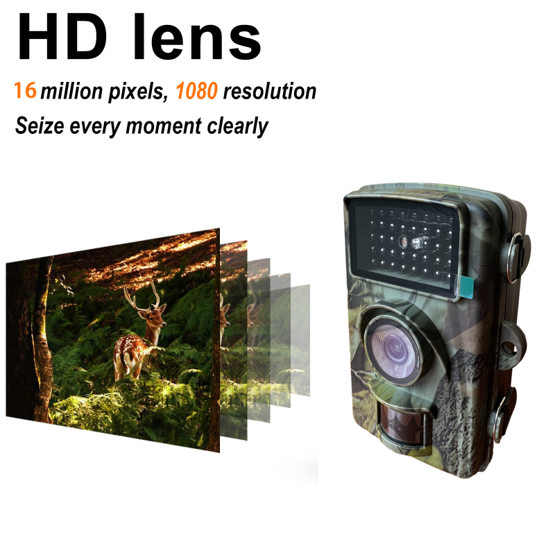 1080P HD Hunting Camera IP66 Waterproof Trail Camera with Night Vision Motion Sensor for Wildlife Monitoring