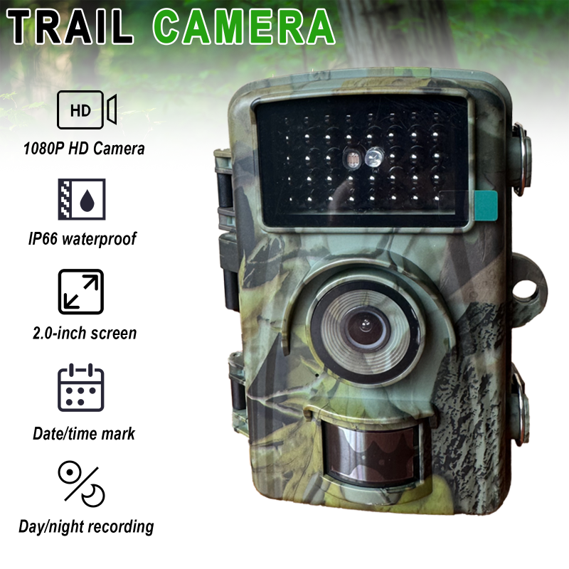 1080P HD Hunting Camera IP66 Waterproof Trail Camera with Night Vision Motion Sensor for Wildlife Monitoring