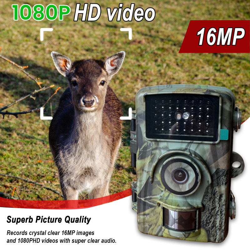 1080P HD Hunting Camera IP66 Waterproof Trail Camera with Night Vision Motion Sensor for Wildlife Monitoring