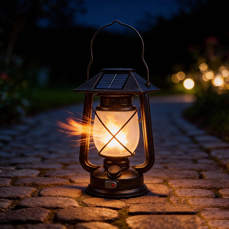 Haierc Solar Powered Outdoor Insect Zapper Light with Flame / White LED, UV Mosquito Killer Lamp, Garden Patio Camping Lamp