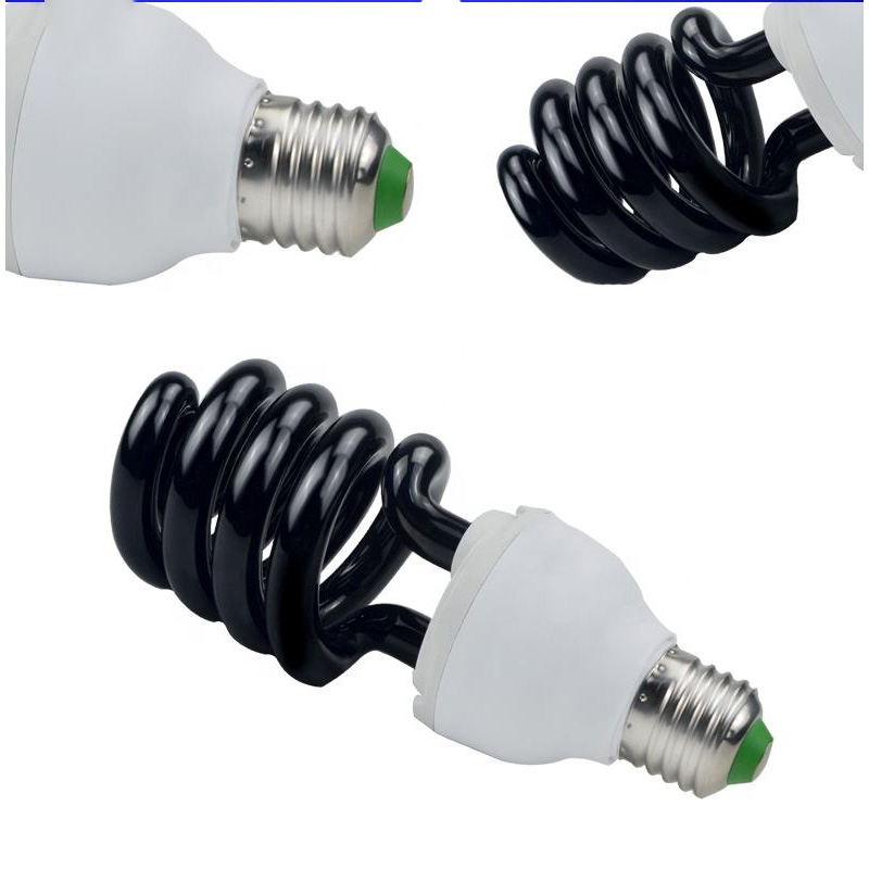 Compact UV Energy Saving Light Bulb E27 Spiral CFL | Black Light Bulb for Mosquito & Fly Trap | 365nm/368nm/395nm